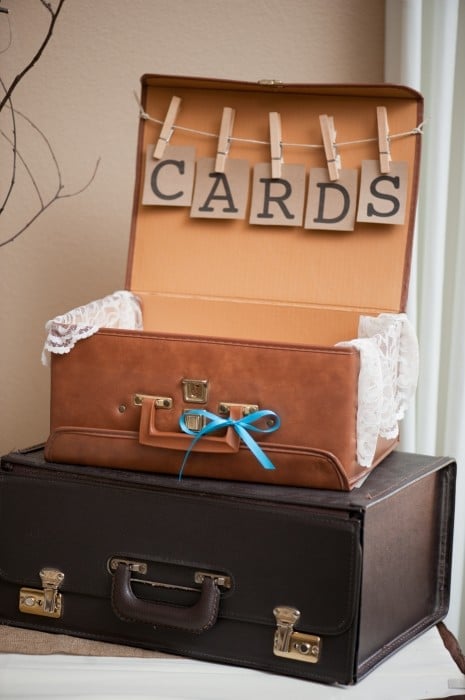 Rustic Wedding Suit Case Card Box