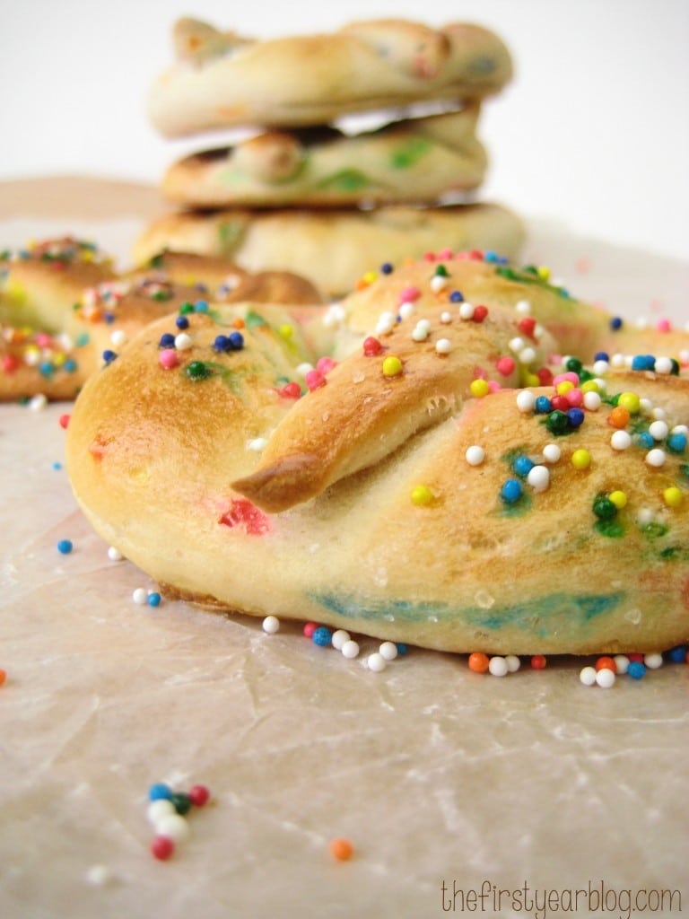 Homemade Funfetti Soft Pretzels