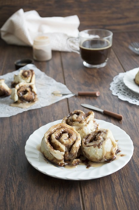 Small Batch Cinnamon Rolls with Espresso Glaze