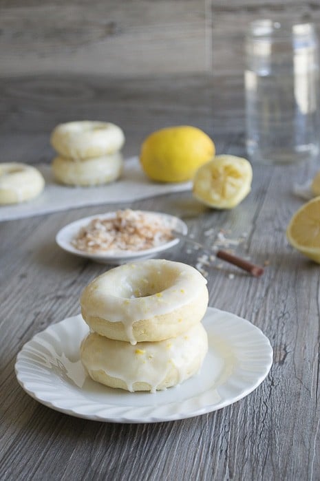 Lemon Coconut Donuts with Lemon Glaze | thefirstyearblog.com