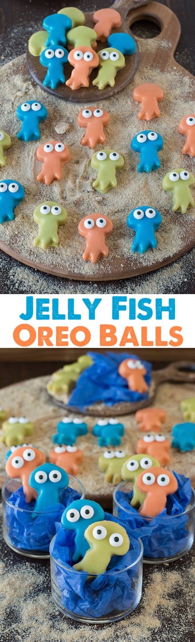 Jelly Fish Oreo Balls - super cute oreo balls that would be perfect for an under the sea party! 