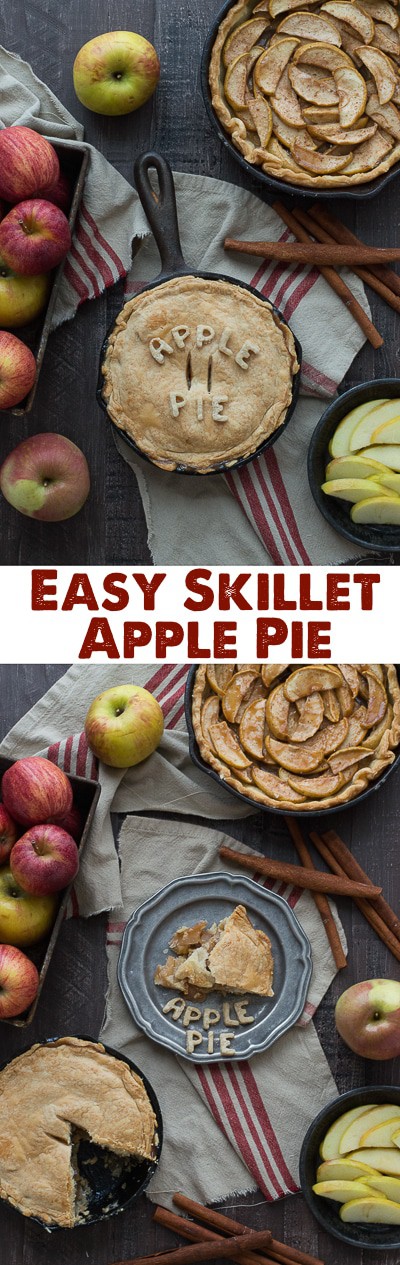 Make apple pie in a cast iron skillet! Full of apples and cinnamon, use either homemade dough or store bought!