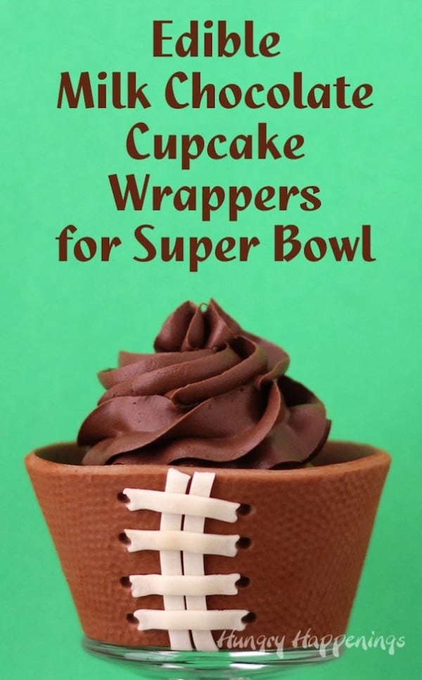 Football Cupcakes with Edible Cupcake Wrapper | Hungry Happenings 