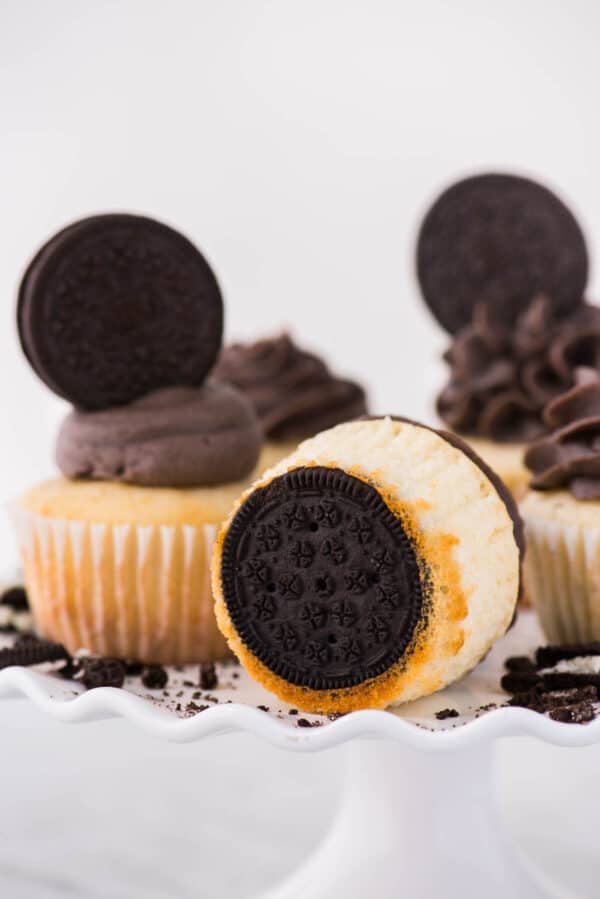 Easy Oreo Cupcakes oreos baked into the bottom of cupcakes!