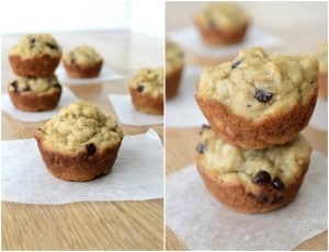 Peanut Butter Banana Chocolate Chip Oatmeal Muffins