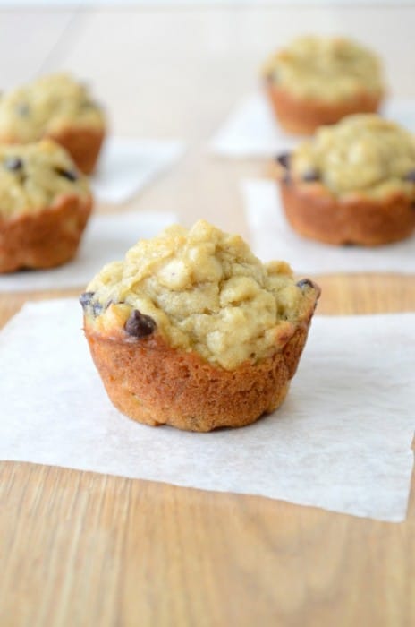 Peanut Butter Banana Chocolate Chip Oatmeal Muffins