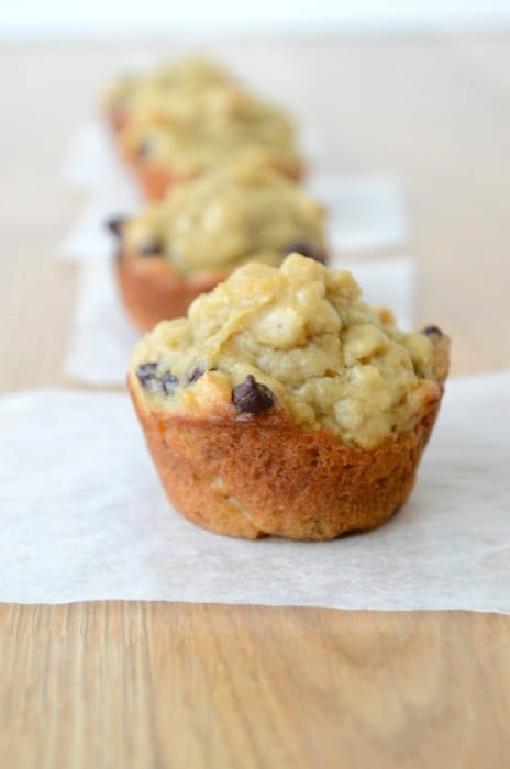 Peanut Butter Banana Chocolate Chip Oatmeal Muffins