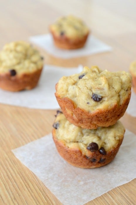 Peanut Butter Banana Chocolate Chip Oatmeal Muffins