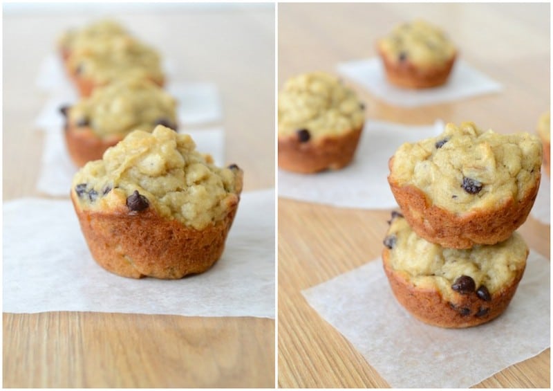 Peanut Butter Banana Chocolate Chip Oatmeal Muffins