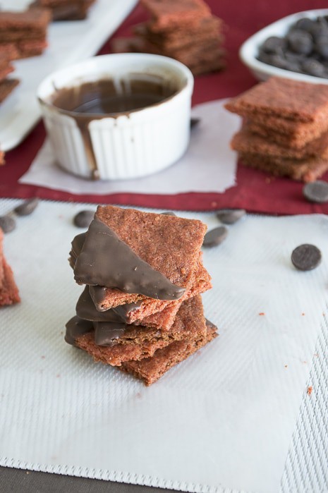 Chocolate Dipped Strawberry Graham Crackers