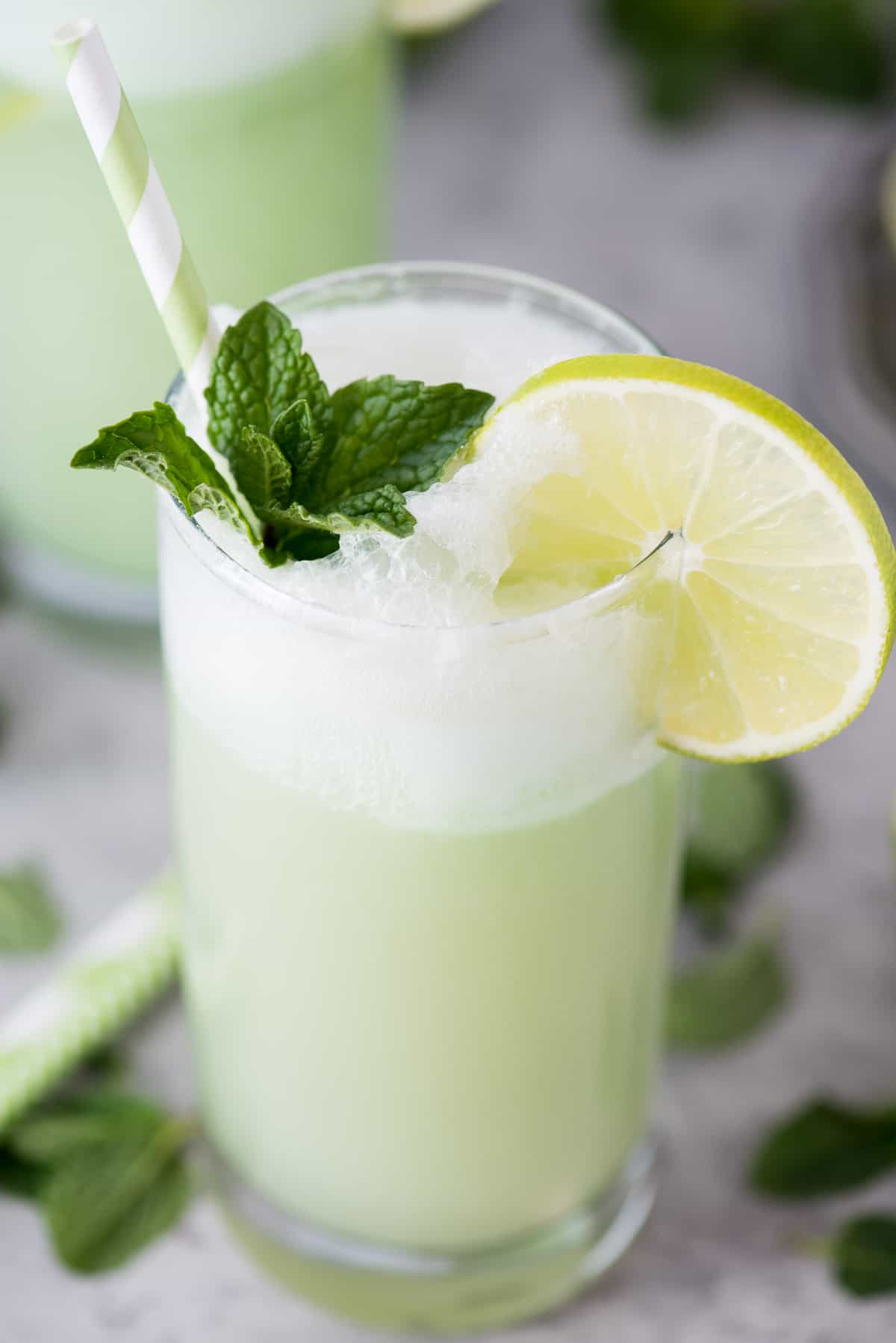 This is our favorite Lime Sherbet Float recipe because it calls for 2 secret ingredients that really make it taste AMAZING! Plus you can reuse this lime sherbet float recipe in the summertime or it would be fun to serve at a baby shower!