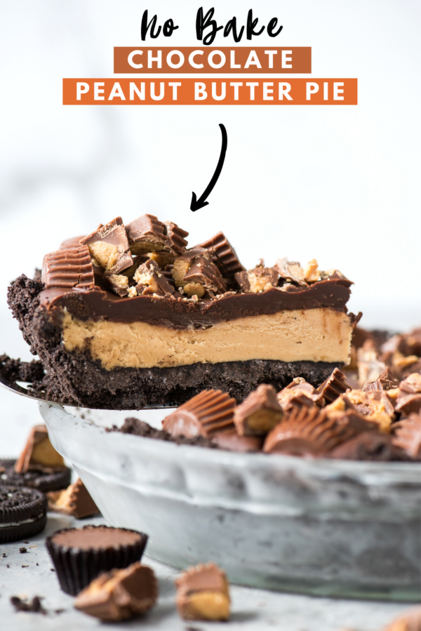 Chocolate Peanut Butter Pie {no Bake And 8 Ingredients}