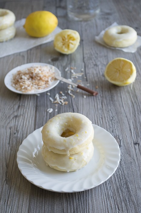 Lemon Coconut Donuts with Lemon Glaze | thefirstyearblog.com