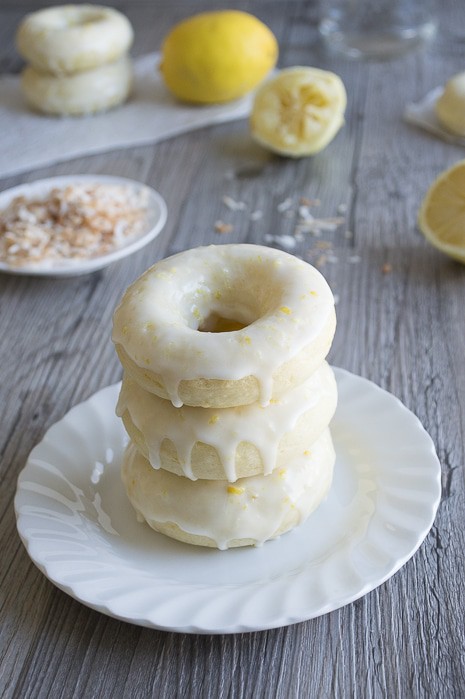 Lemon Coconut Donuts with Lemon Glaze | thefirstyearblog.com