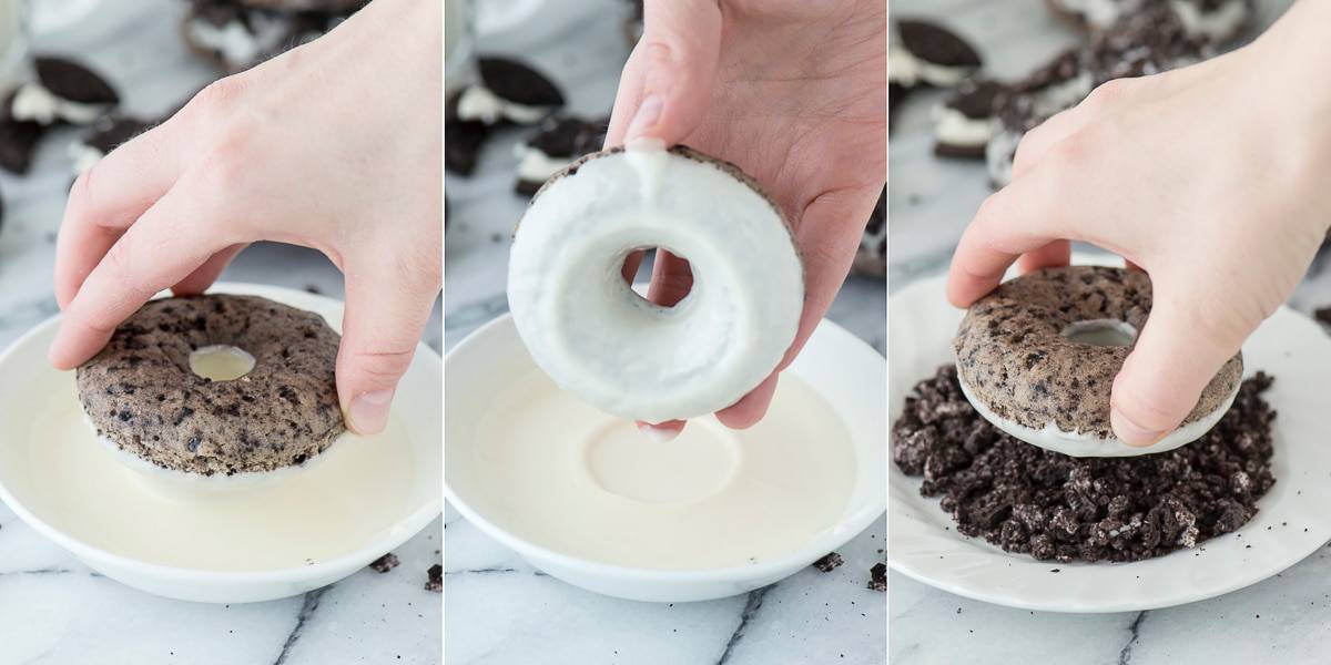 The BEST oreo donut! Oreos in the batter and crushed Oreos on top of the white chocolate - so delicious!