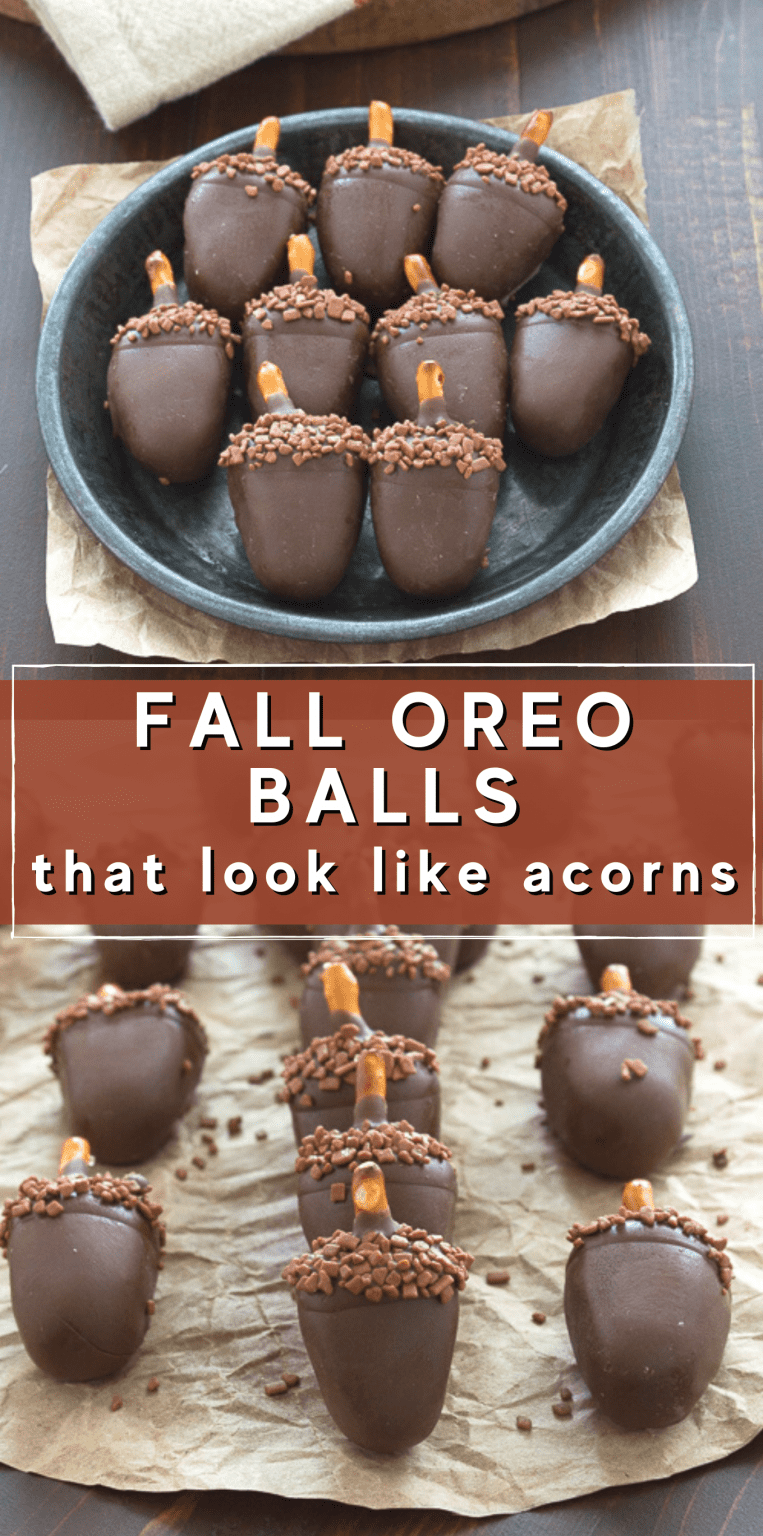 Oreo Acorn Balls fall oreo balls that look like acorns!