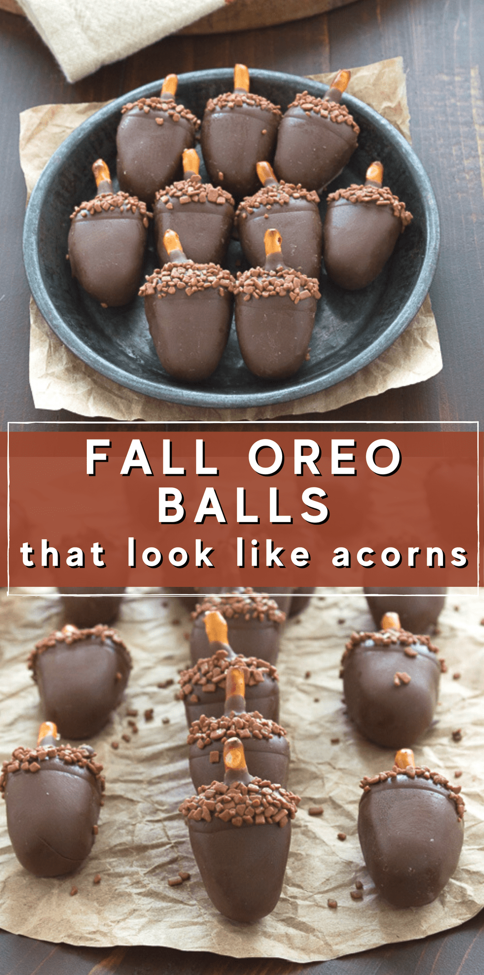 Oreo Acorn Balls fall oreo balls that look like acorns!