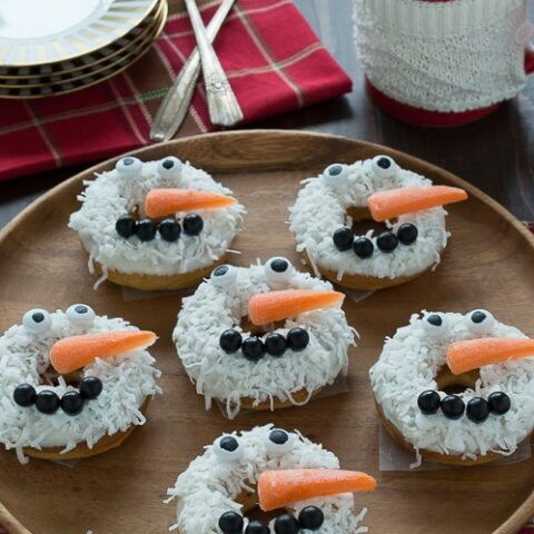 Caramel Coconut Snowmen Donuts