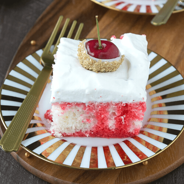 Champagne Cherry Poke Cake