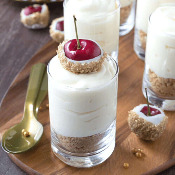 White Chocolate Champagne Cheesecake Shooters