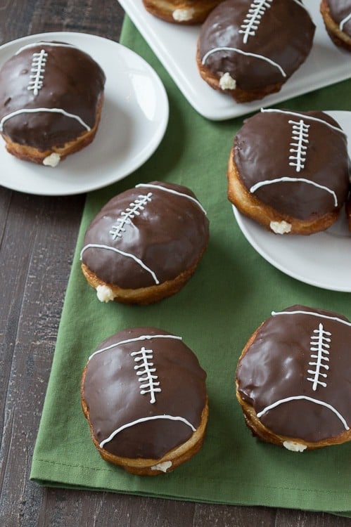 Cream Filled Chocolate Football Donuts 3