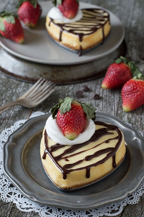 Heart Shaped Classic Cheesecake - a classic cheesecake recipe perfect for Valentine’s Day!