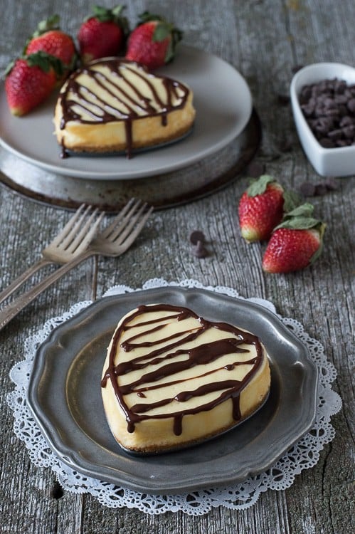 Heart Shaped Classic Cheesecake - a classic cheesecake recipe perfect for Valentine’s Day!
