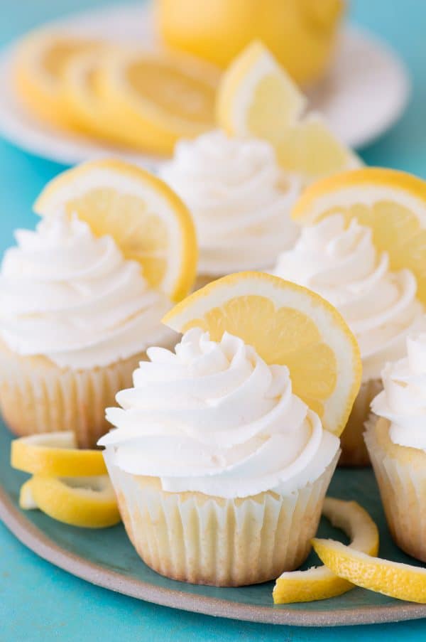 Perfect lemon cupcakes with a light lemon buttercream frosting!