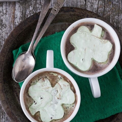 Mint Chocolate Chip Shamrock Marshmallows
