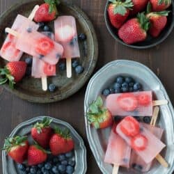 Berry Lemonade Popsicles are perfect for summer with fresh strawberries and blueberries!