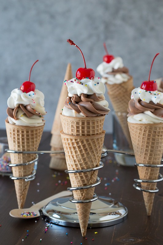 Chocolate Vanilla Cheesecake Ice Cream Cones  The First Year