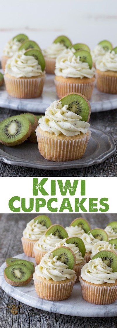 Kiwi Cupcakes - a vanilla cupcake with fresh kiwi buttercream!