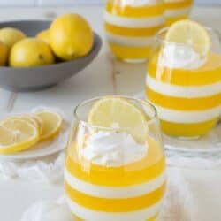 Layered Lemon Jello Cups - jello cups are so fun, plus these are gorgeous!