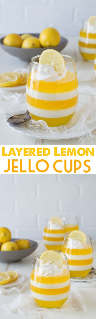 Layered Lemon Jello Cups
