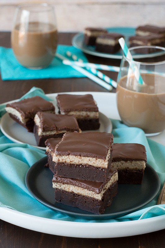  Layered Mocha Mousse Brownies - perfectly layered brownies with mocha mousse and chocolate ganache! 