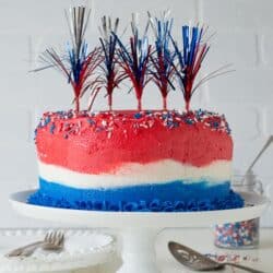 4th of July Ombre Cake - this red, white, and blue ombre cake is perfect for the 4th of July!