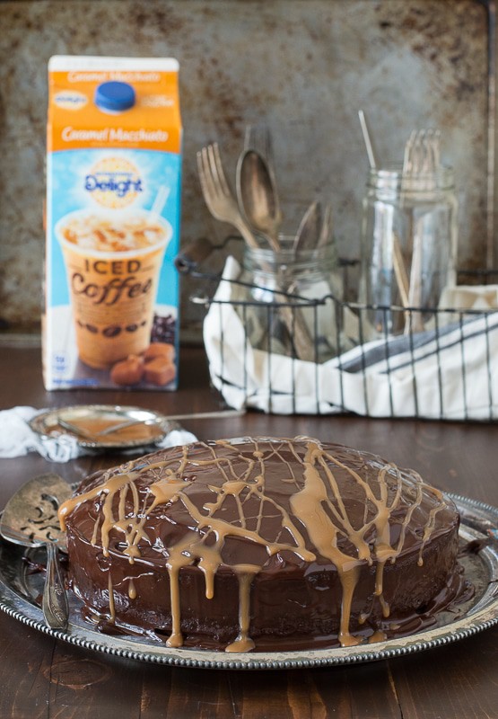 Caramel Macchiato Mud Cake - a rich, fudgy mud cake full of coffee flavor! 