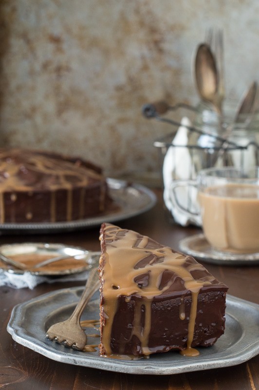 Caramel Macchiato Mud Cake - a rich, fudgy mud cake full of coffee flavor! 