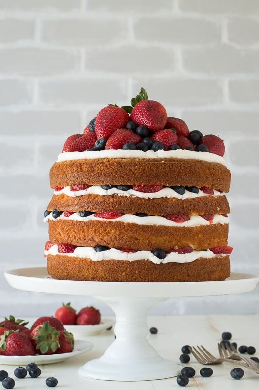 Vanilla and Fresh Berry Naked Cake