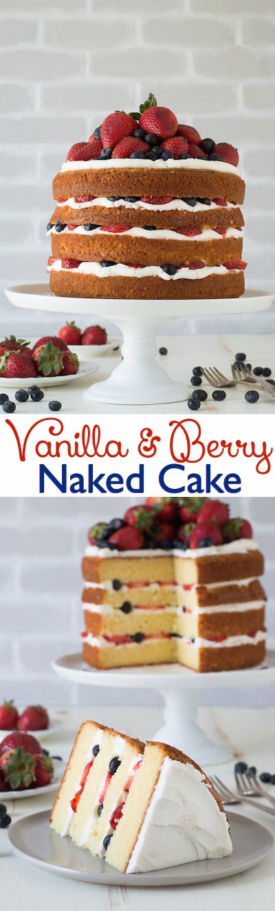 Vanilla And Fresh Berry Naked Cake 
