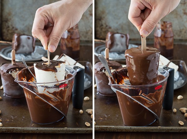 A homemade version of Dairy Queen’s buster bars! With homemade ice cream, hot fudge, and magic shell! 