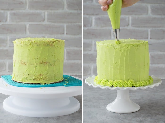 Homemade funfetti cake with lime green buttercream! 