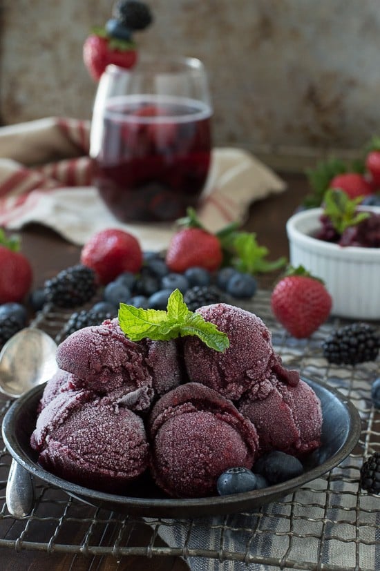 Make this sorbet using your favorite berries and sweet red wine! With under 5 ingredients, you’ll have sangria sorbet in no time! 