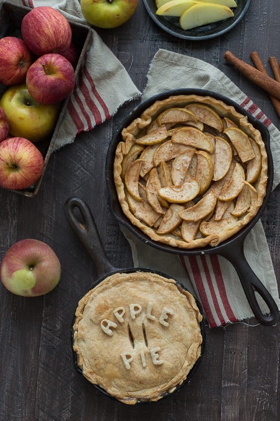 Make apple pie in a cast iron skillet! Full of apples and cinnamon, use either homemade dough or store bought! 