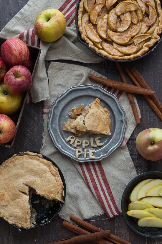 Make apple pie in a cast iron skillet! Full of apples and cinnamon, use either homemade dough or store bought! 