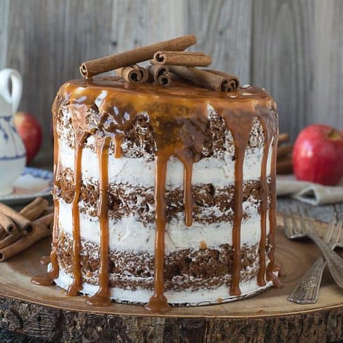 Apple Spice Cake with Caramel Drizzle