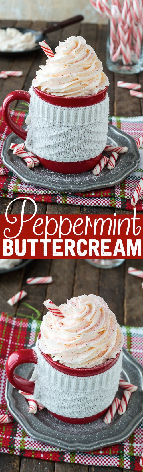 Peppermint Buttercream - easy frosting with 4 ingredients!