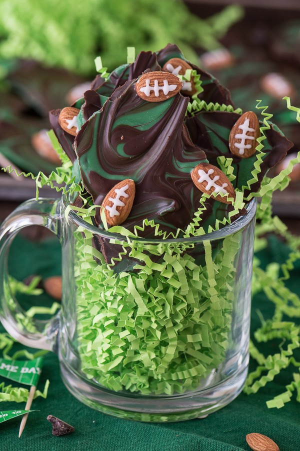 This recipe for football bark is perfect for game day or super bowl! Only 7 ingredients and ready in under 2 hours. 