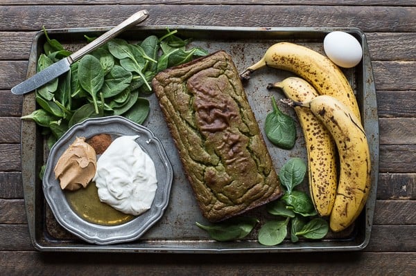 This green monster bread recipe is a healthy quick bread with no sugar, oil, or butter. Plus it has a sneaky green ingredient! 