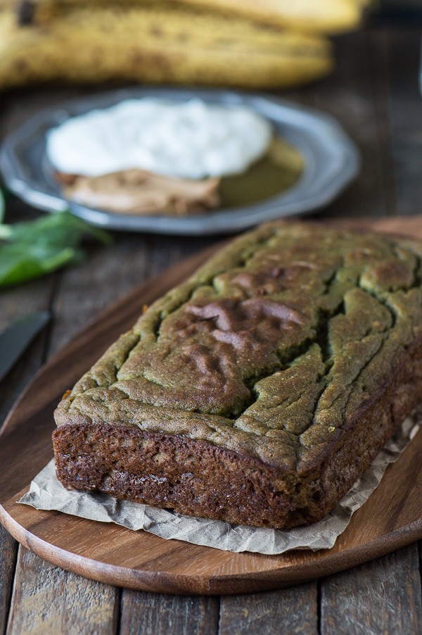 This green monster bread recipe is a healthy quick bread with no sugar, oil, or butter. Plus it has a sneaky green ingredient! 